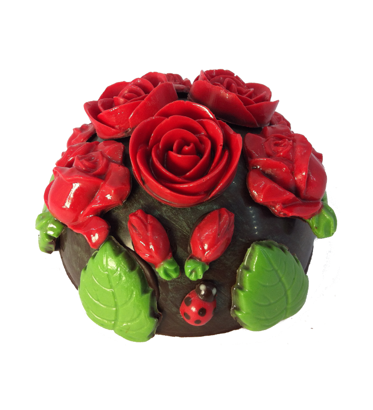 Boutons de roses en chocolat 26cm - le lot de 5