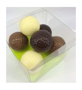 Boîte de 6 balles de golf en chocolat