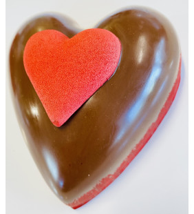 Coeur bombé gros en chocolat au lait