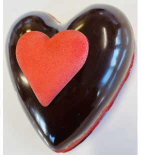 Coeur bombé gros en chocolat noir