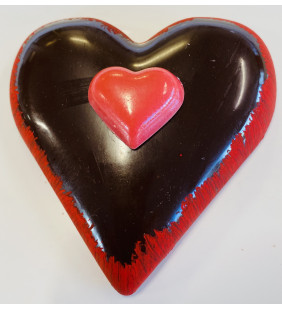 Coeur bombé petit en chocolat noir