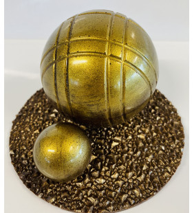 Boule de pétanque en chocolat noir